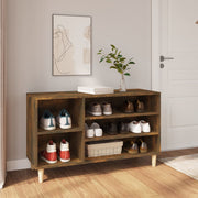 Schoenenkast 102x36x60 cm bewerkt hout gerookt eiken