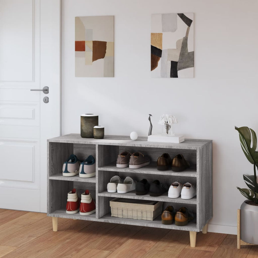 Schoenenkast 02X36X60 Cm Bewerkt Hout Sonoma Grijs Grijs sonoma