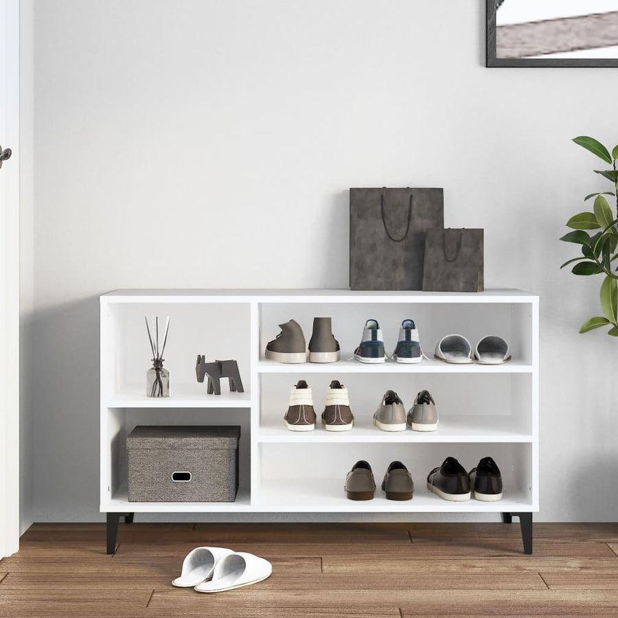 Schoenenkast 102X36X60 Cm Bewerkt Hout Wit