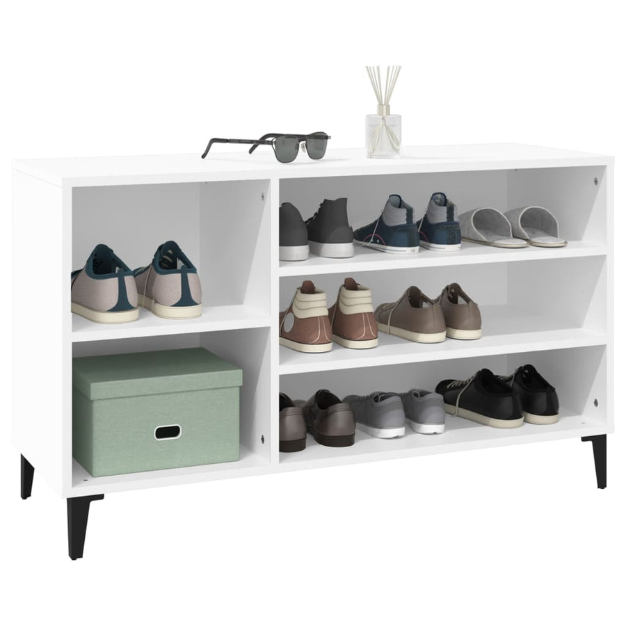 Schoenenkast 102X36X60 Cm Bewerkt Hout Wit