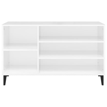 Schoenenkast 02X36X60 Cm Bewerkt Hout Hoogglans wit