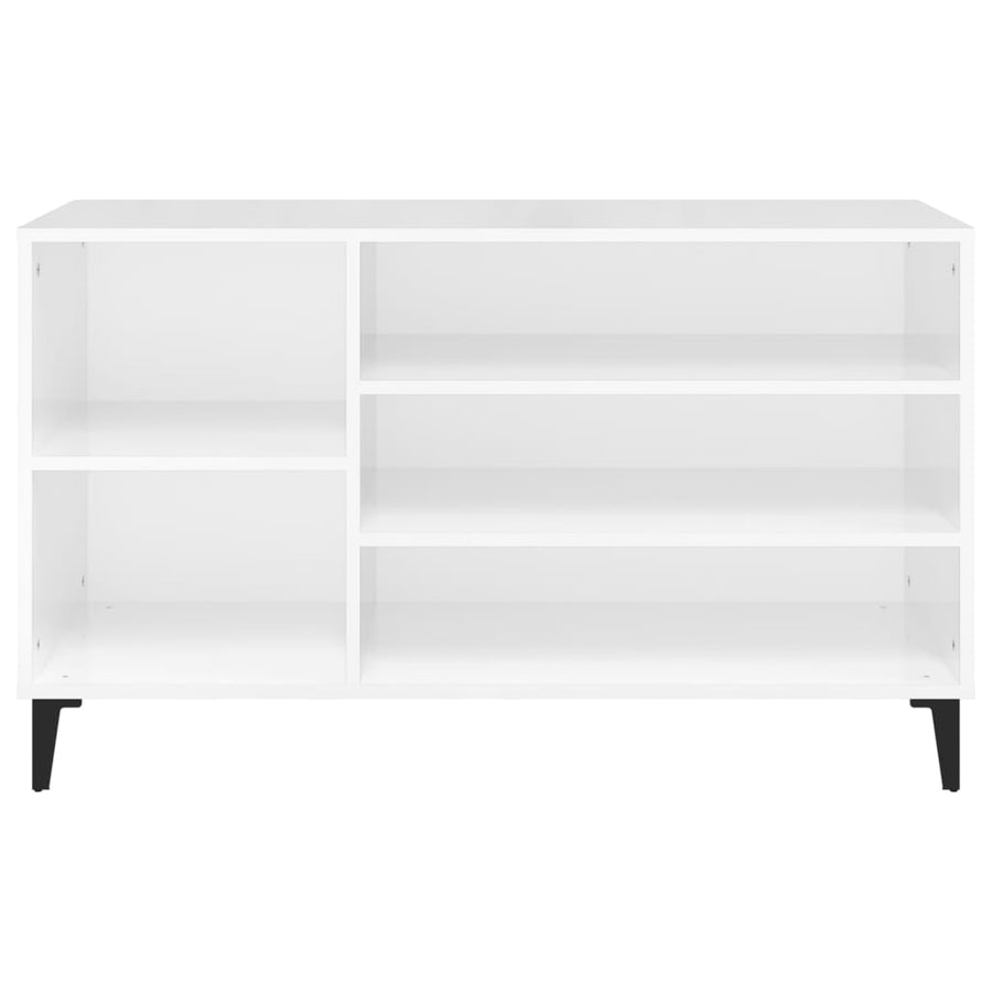 Schoenenkast 02X36X60 Cm Bewerkt Hout Hoogglans wit