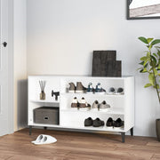 Shoe cabinet 102x36x60 cm engineered wood high gloss white
