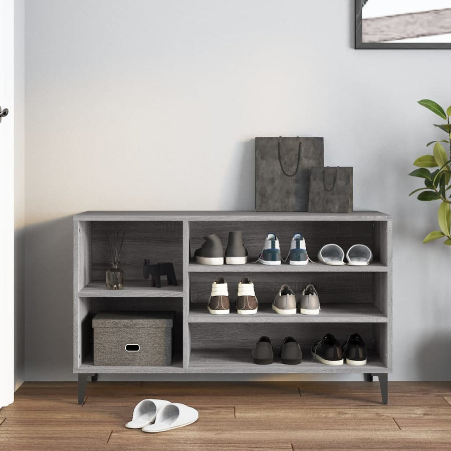 Schoenenkast 02X36X60 Cm Bewerkt Hout Sonoma Grijs Grijs sonoma