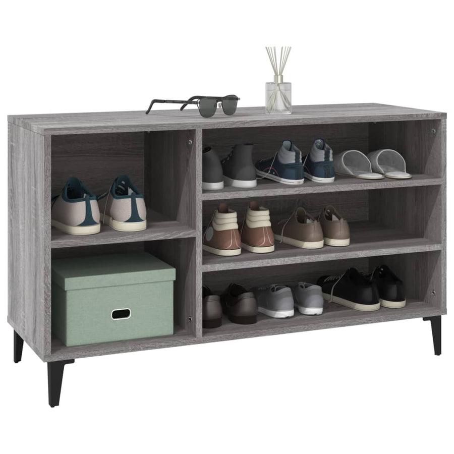 Schoenenkast 02X36X60 Cm Bewerkt Hout Sonoma Grijs Grijs sonoma