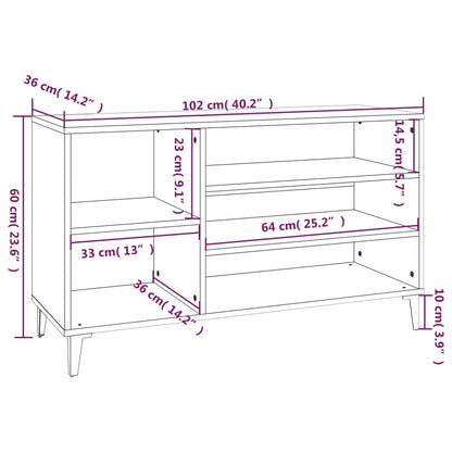 Schoenenkast 02X36X60 Cm Bewerkt Hout Sonoma Grijs Grijs sonoma