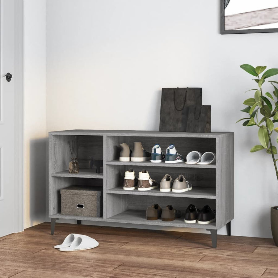 Schoenenkast 02X36X60 Cm Bewerkt Hout Sonoma Grijs Grijs sonoma