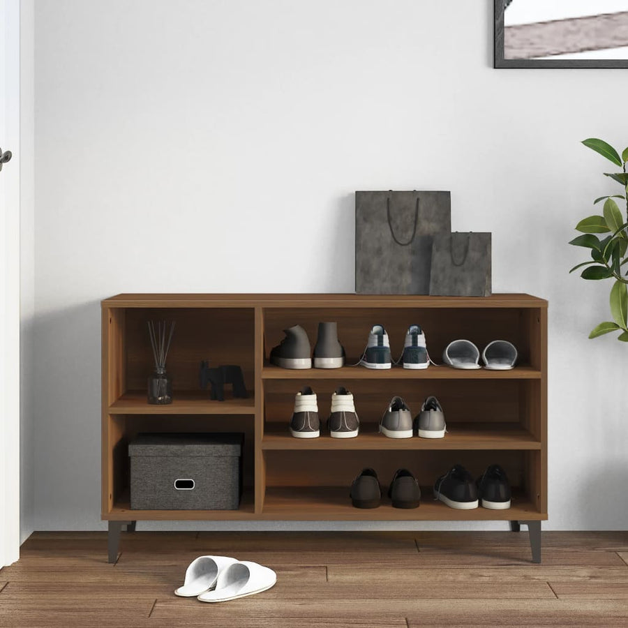Schoenenkast 102X36X60 Cm Bewerkt Hout Bruin Eikenkleur