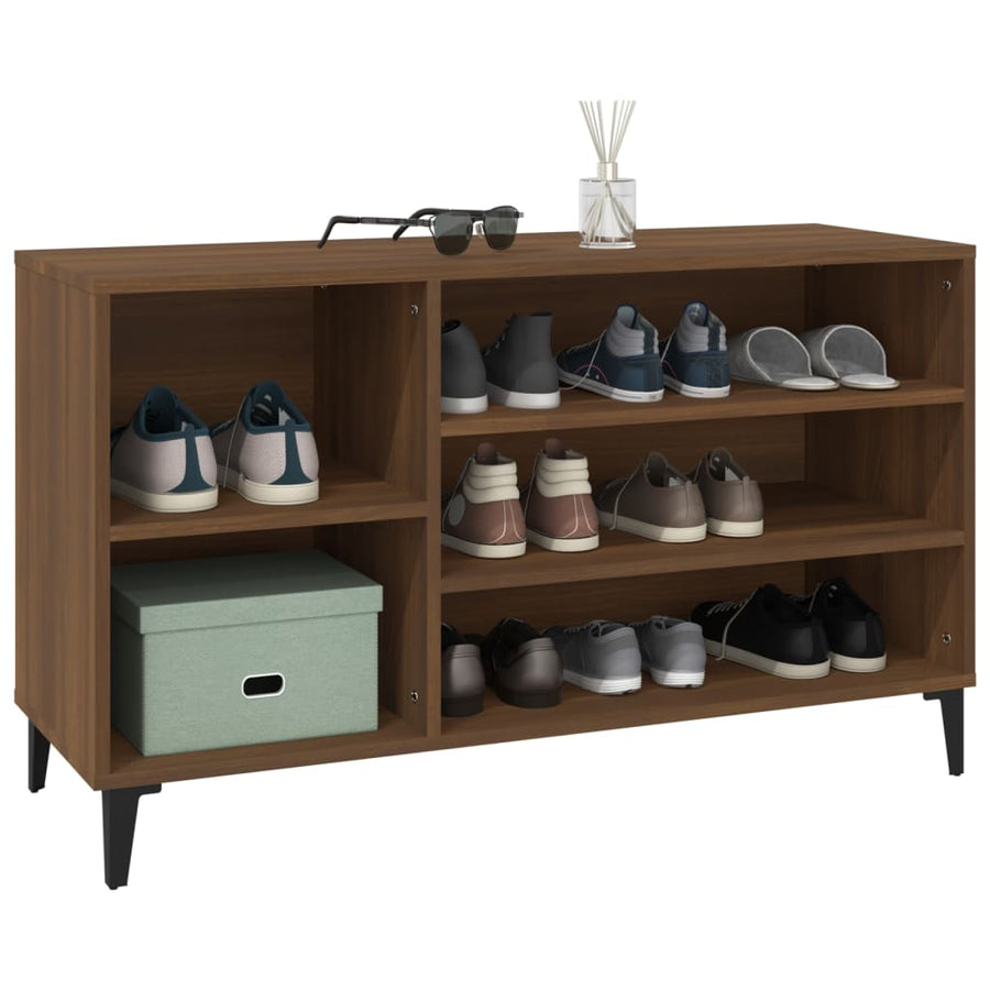 Schoenenkast 102X36X60 Cm Bewerkt Hout Bruin Eikenkleur