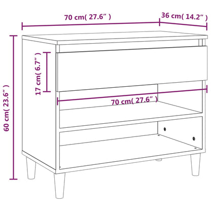 Schoenenkast 70X36X60 Cm Bewerkt Hout Wit