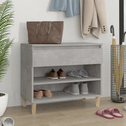 Schoenenkast 70x36x60 cm betongrijs bewerkt hout