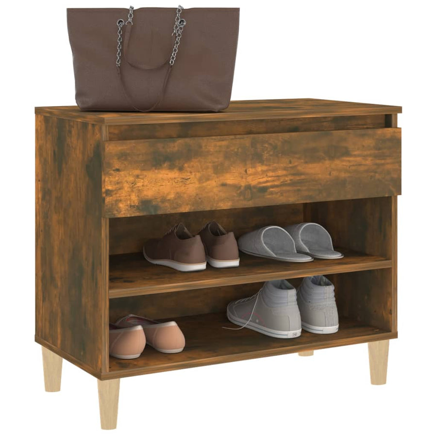 Schoenenkast 70X36X60 Cm Bewerkt Hout Kleurig Gerookt eiken