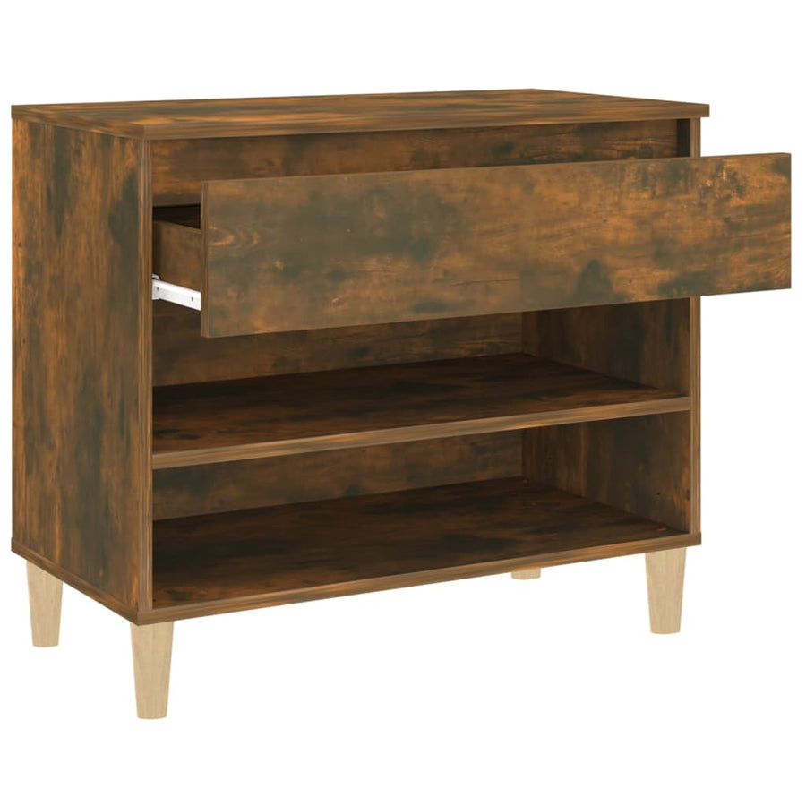 Schoenenkast 70X36X60 Cm Bewerkt Hout Kleurig Gerookt eiken