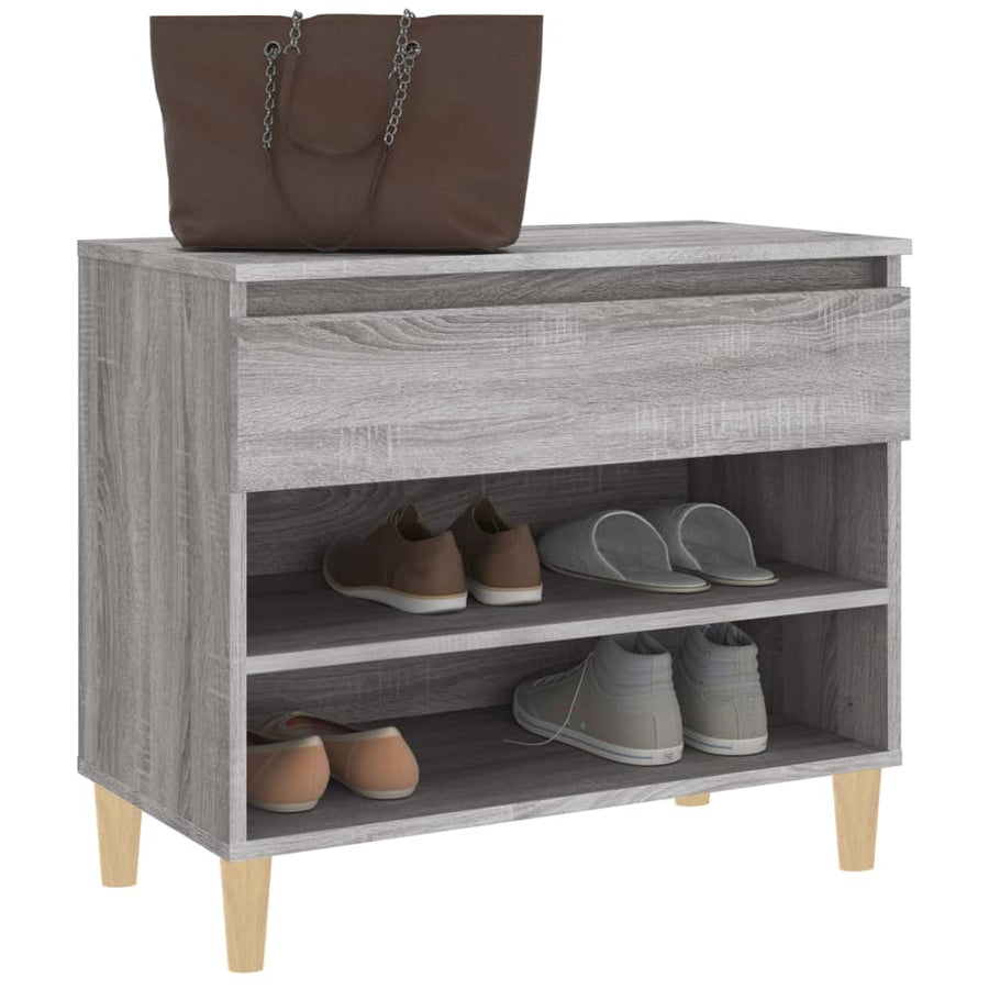 Schoenenkast 70X36X60 Cm Bewerkt Hout Sonoma Grijs