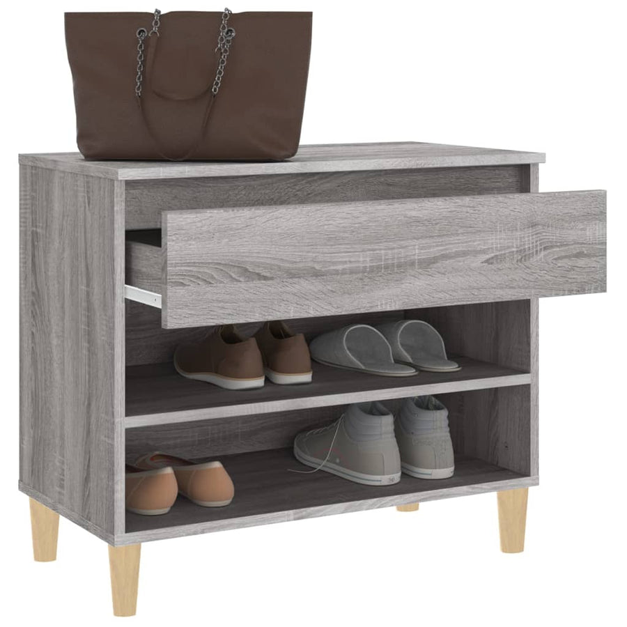 Schoenenkast 70X36X60 Cm Bewerkt Hout Sonoma Grijs