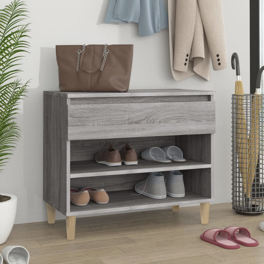 Schoenenkast 70X36X60 Cm Bewerkt Hout Sonoma Grijs