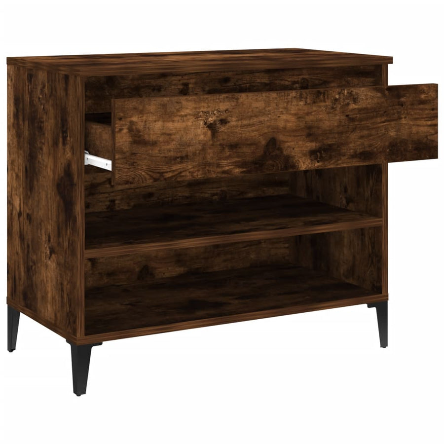 Schoenenkast 70X36X60 Cm Bewerkt Hout Gerookt Eikenkleurig