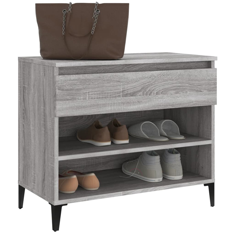 Schoenenkast 70X36X60 Cm Bewerkt Hout Sonoma Grijs