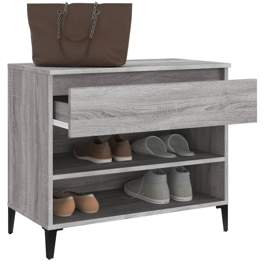 Schoenenkast 70X36X60 Cm Bewerkt Hout Sonoma Grijs