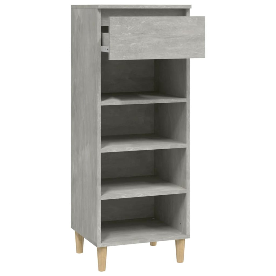 Schoenenkast 40X36X105 Cm Bewerkt Hout Betongrijs
