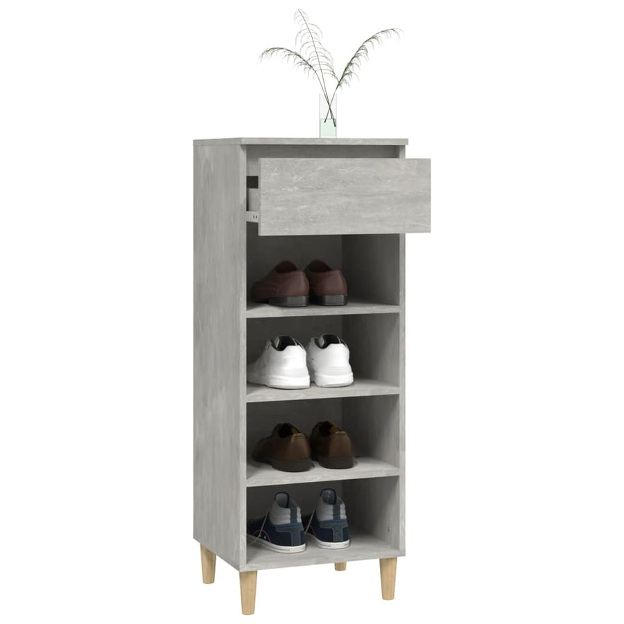 Schoenenkast 40X36X105 Cm Bewerkt Hout Betongrijs