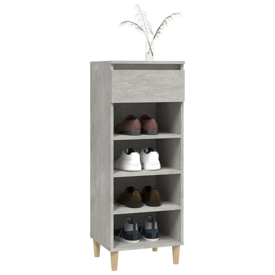 Schoenenkast 40X36X105 Cm Bewerkt Hout Betongrijs
