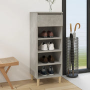 Schoenenkast 40x36x105 cm bewerkt hout betongrijs wandmontage