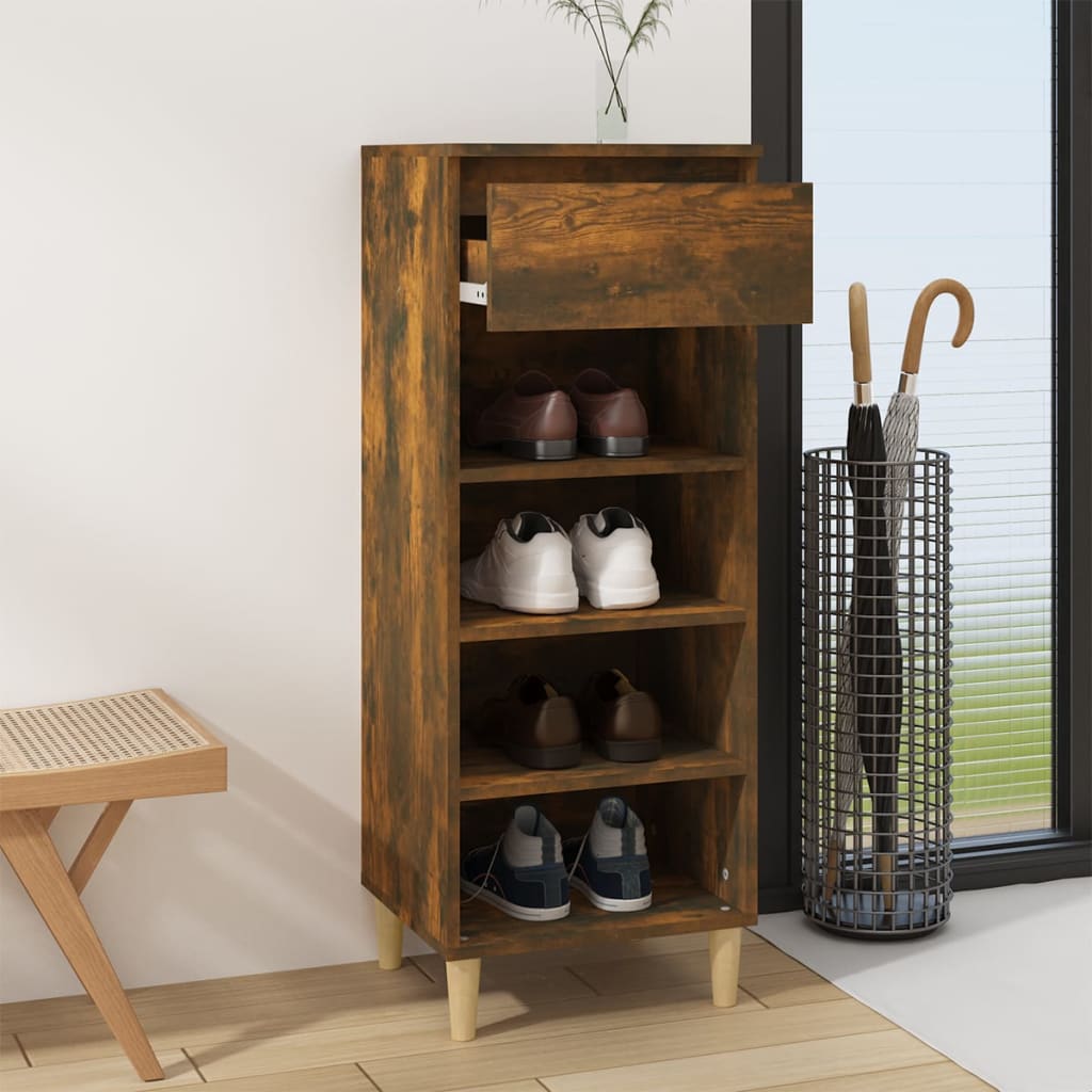 Schoenenkast 40X36X05 Cm Bewerkt Hout Kleurig Gerookt eiken