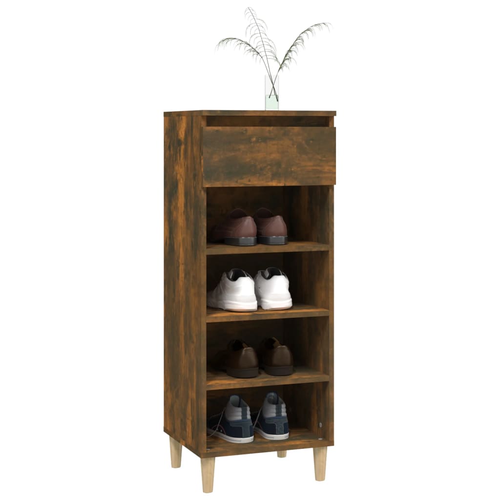 Schoenenkast 40X36X05 Cm Bewerkt Hout Kleurig Gerookt eiken