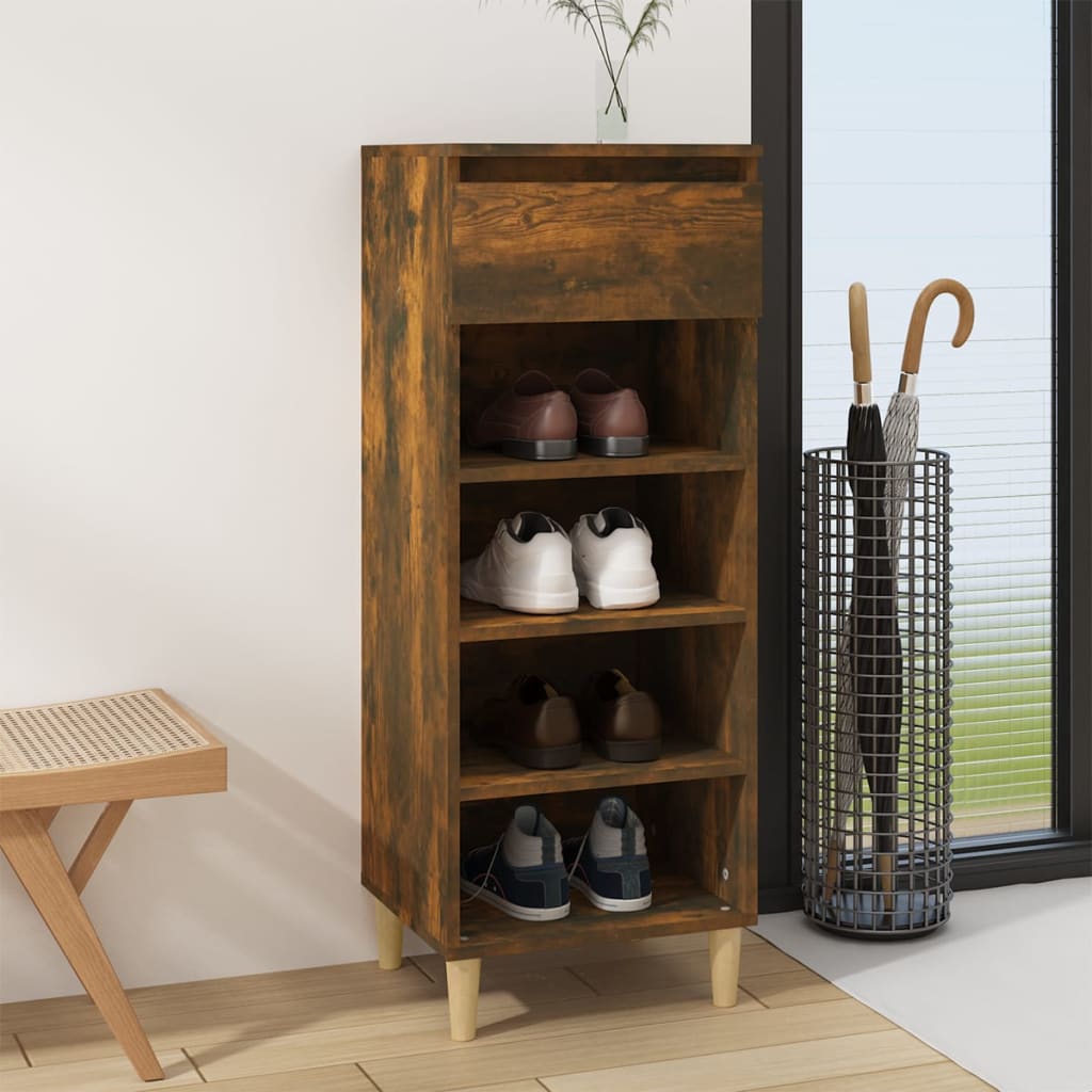 Schoenenkast 40X36X05 Cm Bewerkt Hout Kleurig Gerookt eiken