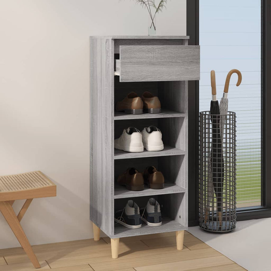 Schoenenkast 40X36X05 Cm Bewerkt Hout Grijs sonoma