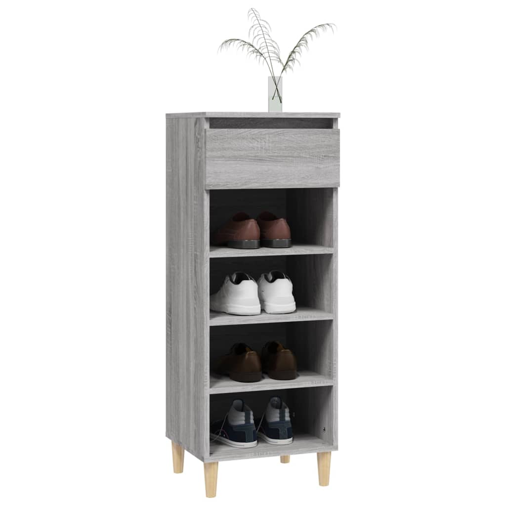 Schoenenkast 40X36X05 Cm Bewerkt Hout Grijs sonoma