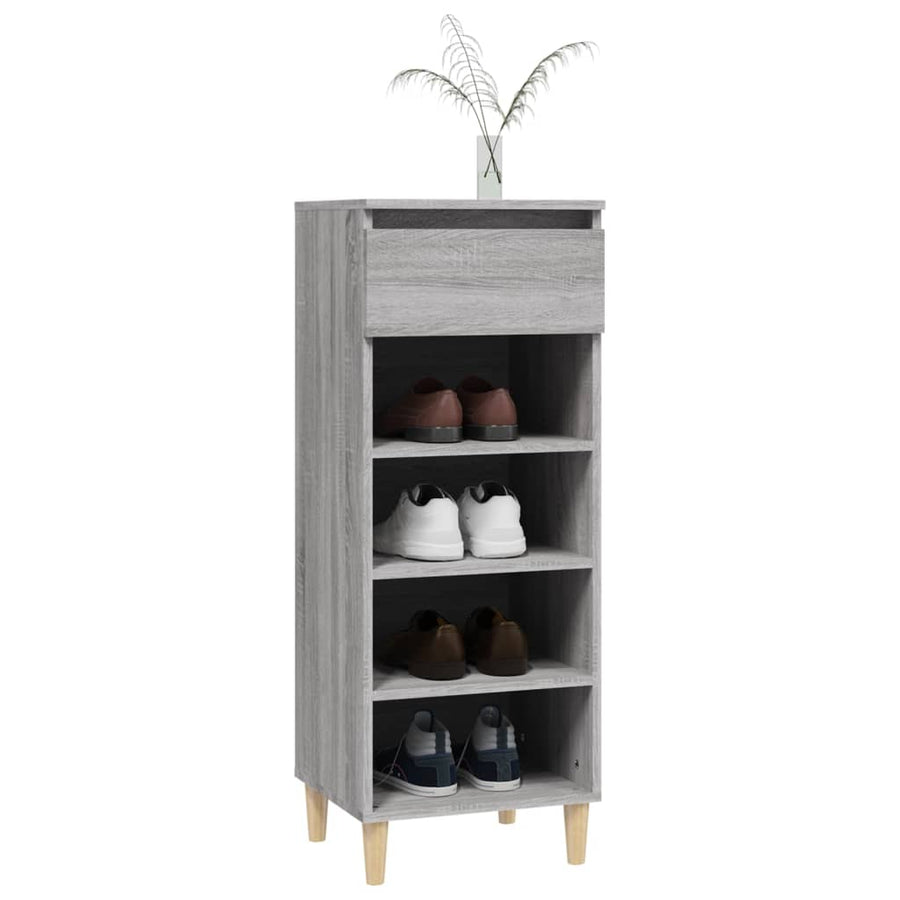 Schoenenkast 40X36X05 Cm Bewerkt Hout Grijs sonoma