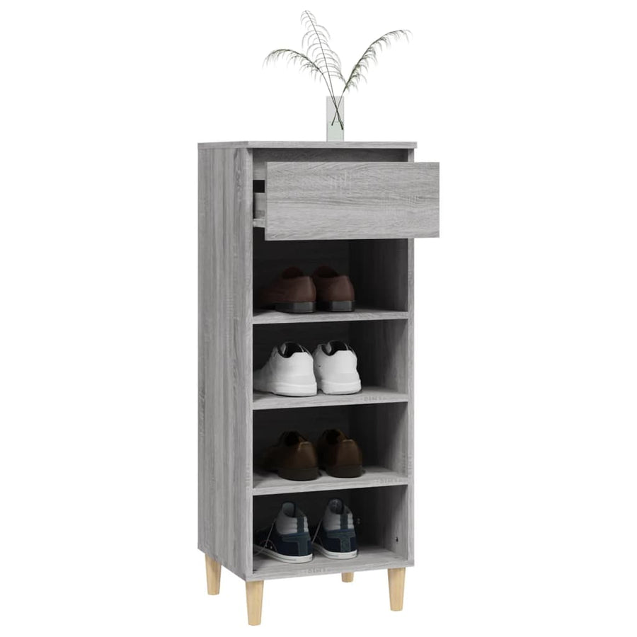 Schoenenkast 40X36X05 Cm Bewerkt Hout Grijs sonoma