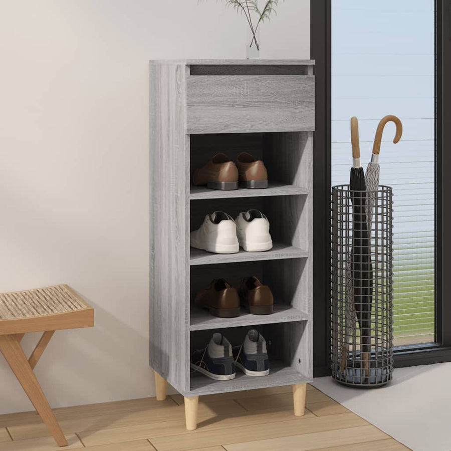Schoenenkast 40X36X05 Cm Bewerkt Hout Grijs sonoma