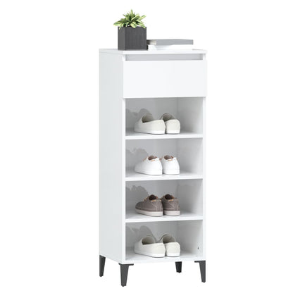 Schoenenrek 40X36X05 Cm Bewerkt Hout Hoogglans wit