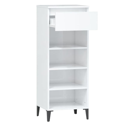 Schoenenrek 40X36X05 Cm Bewerkt Hout Hoogglans wit
