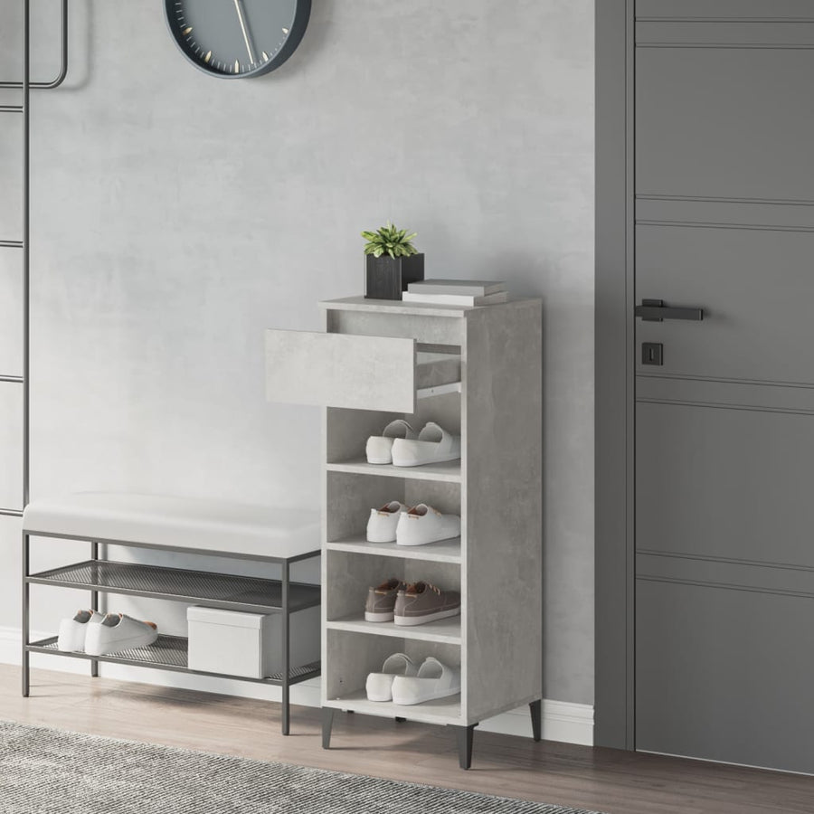 Schoenenkast 40X36X05 Cm Bewerkt Hout Betongrijs
