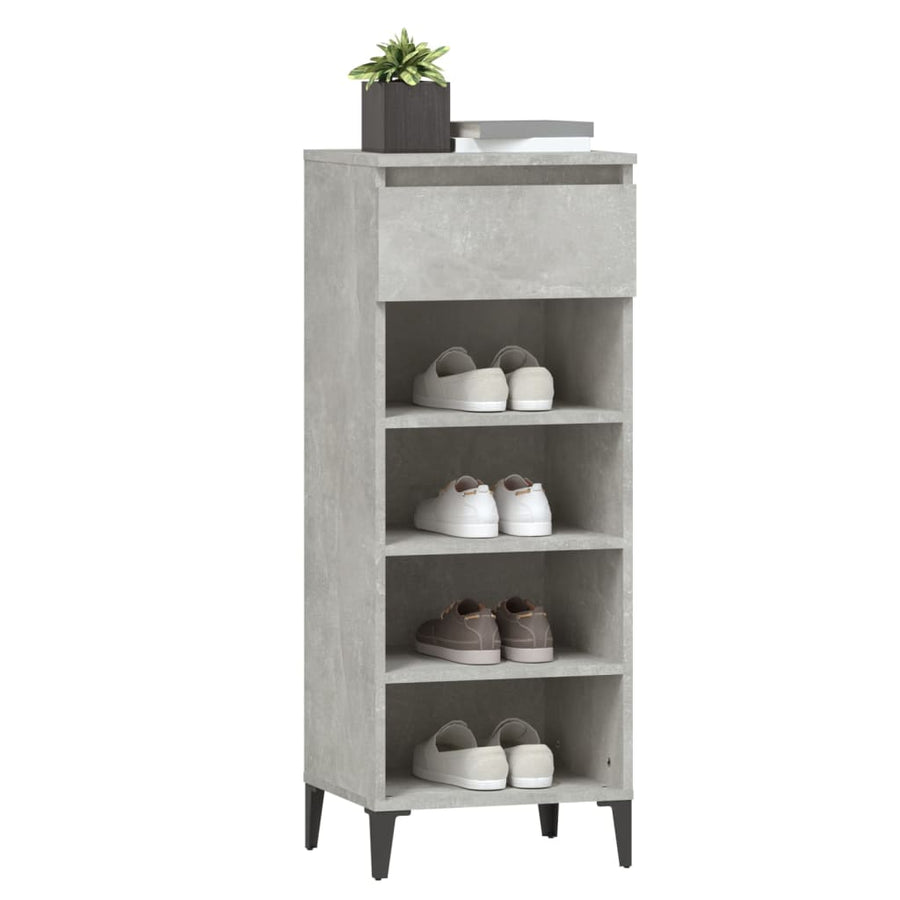 Schoenenkast 40X36X05 Cm Bewerkt Hout Betongrijs