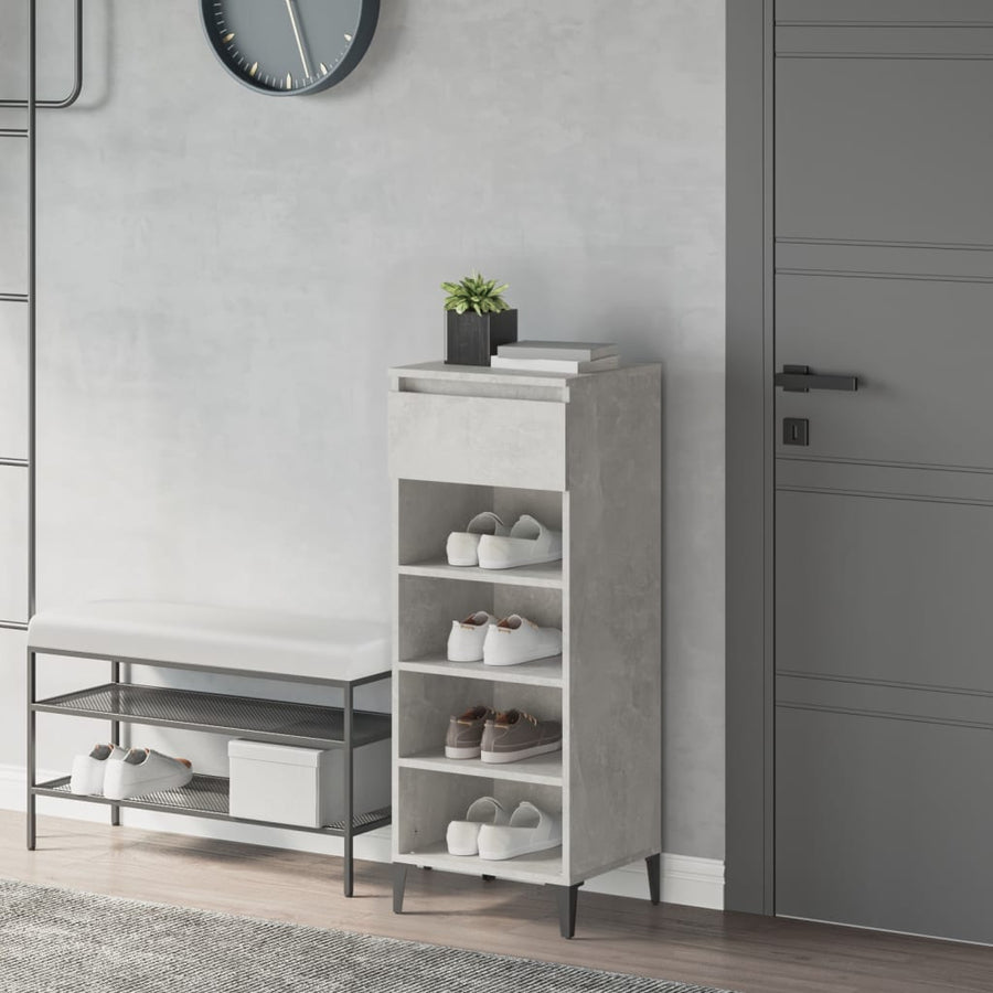 Schoenenkast 40X36X05 Cm Bewerkt Hout Betongrijs