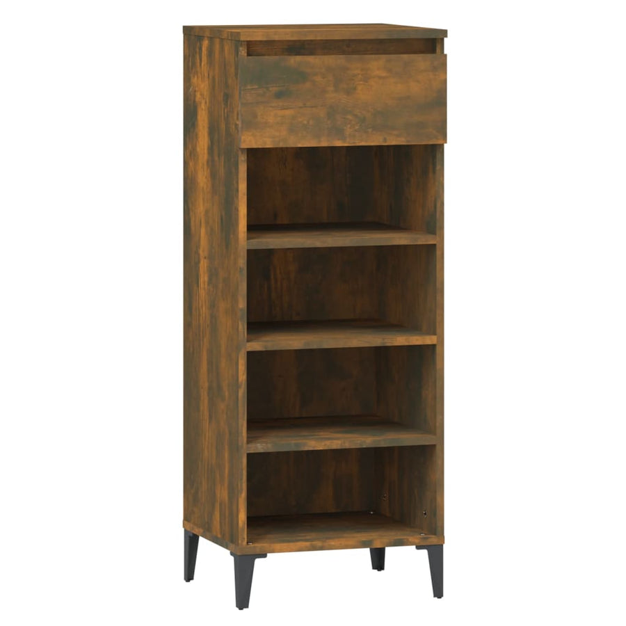 Schoenenrek 40X36X105 Cm Bewerkt Hout Gerookt Eikenkleurig