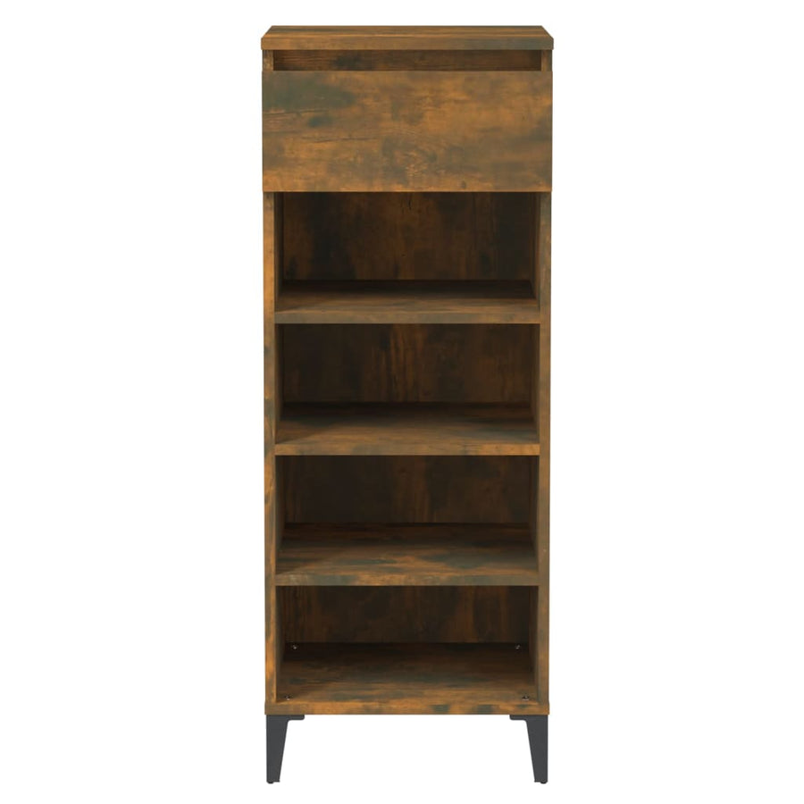 Schoenenrek 40X36X105 Cm Bewerkt Hout Gerookt Eikenkleurig
