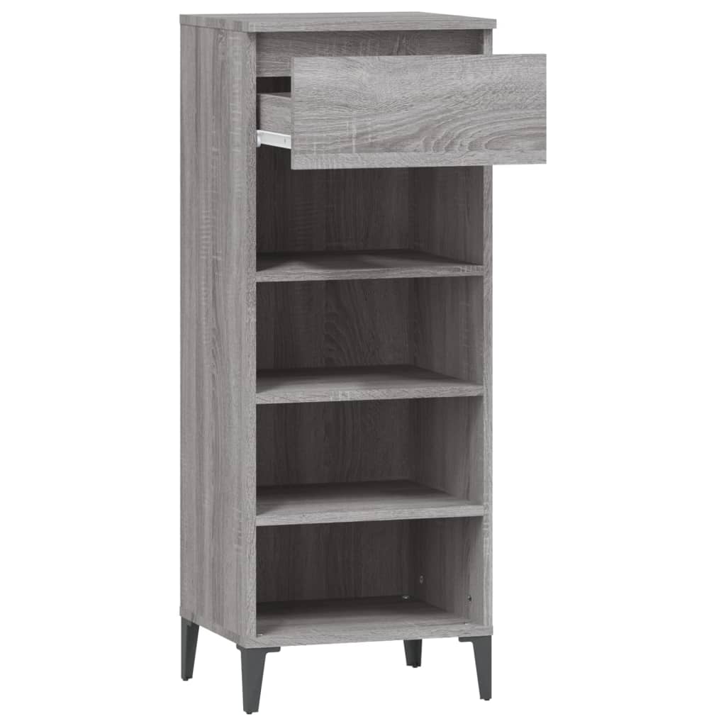 Schoenenrek 40X36X05 Cm Bewerkt Hout Eikenkleurig Grijs sonoma