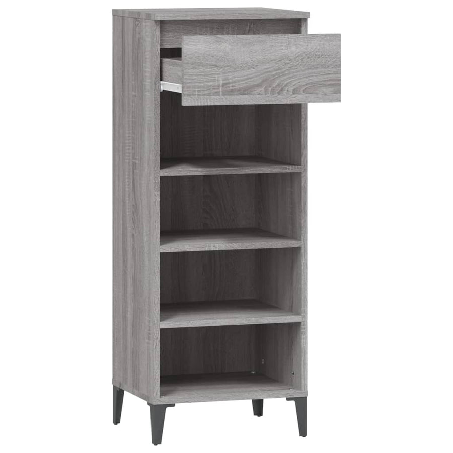 Schoenenrek 40X36X05 Cm Bewerkt Hout Eikenkleurig Grijs sonoma