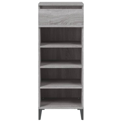 Schoenenrek 40X36X05 Cm Bewerkt Hout Eikenkleurig Grijs sonoma