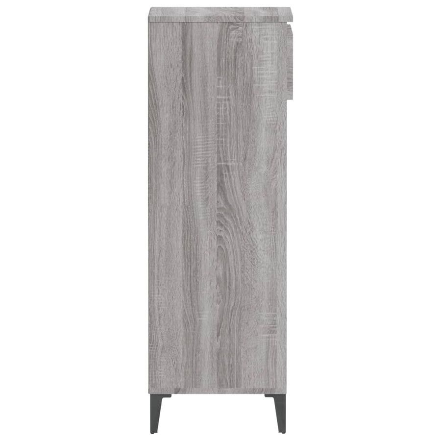 Schoenenrek 40X36X05 Cm Bewerkt Hout Eikenkleurig Grijs sonoma