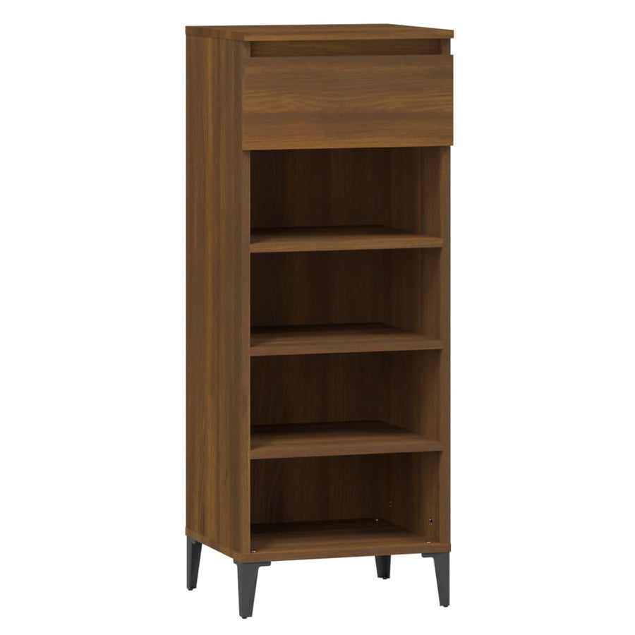 Schoenenrek 40X36X105 Cm Bewerkt Hout Bruin Eikenkleur