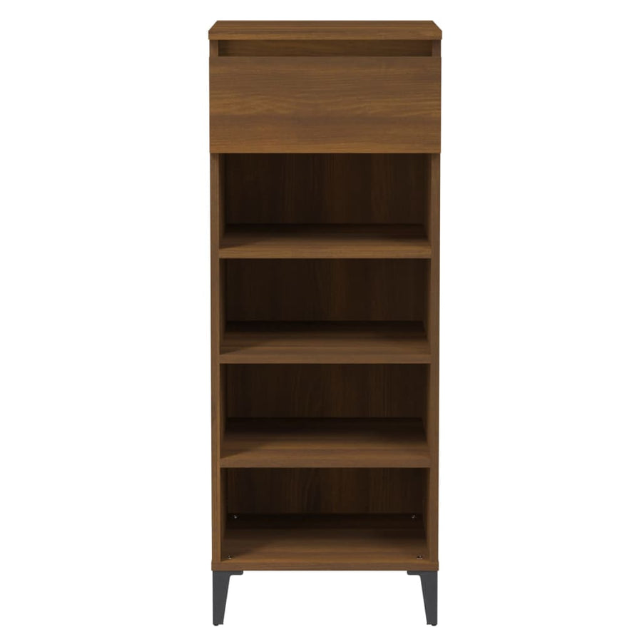 Schoenenrek 40X36X105 Cm Bewerkt Hout Bruin Eikenkleur