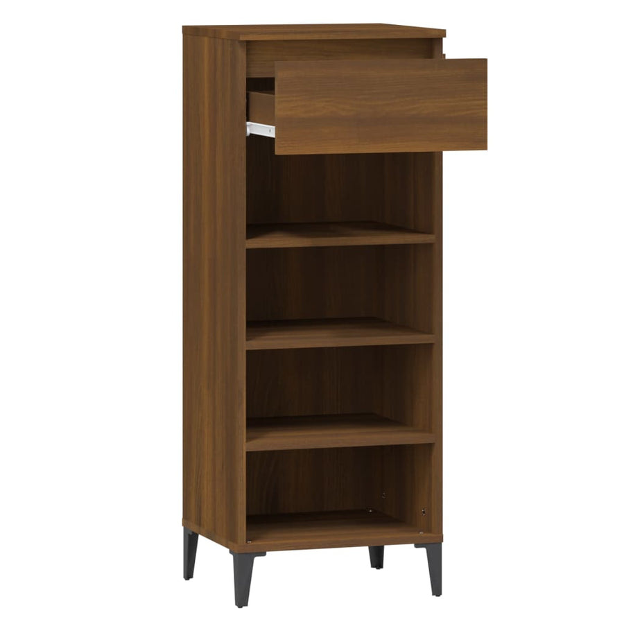 Schoenenrek 40X36X105 Cm Bewerkt Hout Bruin Eikenkleur