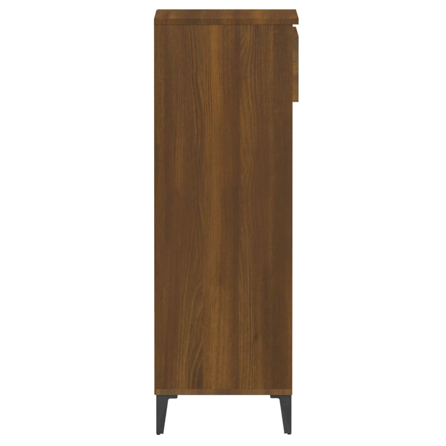 Schoenenrek 40X36X105 Cm Bewerkt Hout Bruin Eikenkleur